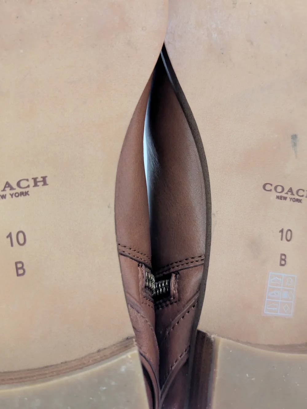 COACH Brown Leather Knee-High Riding Boots Size 10B